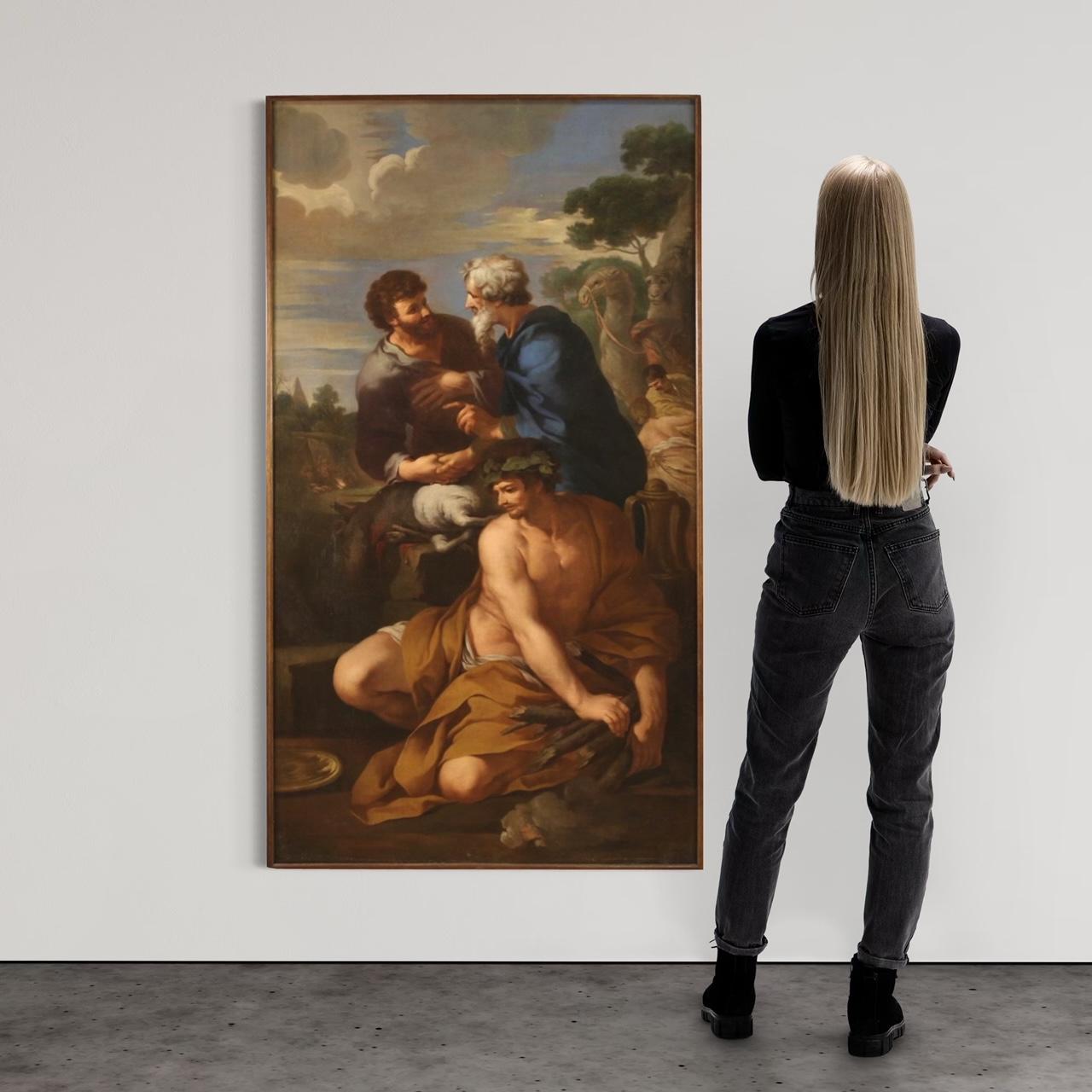 óleo sobre lienzo del siglo XVII Pintura religiosa antigua italiana, 1650 Italian en venta
