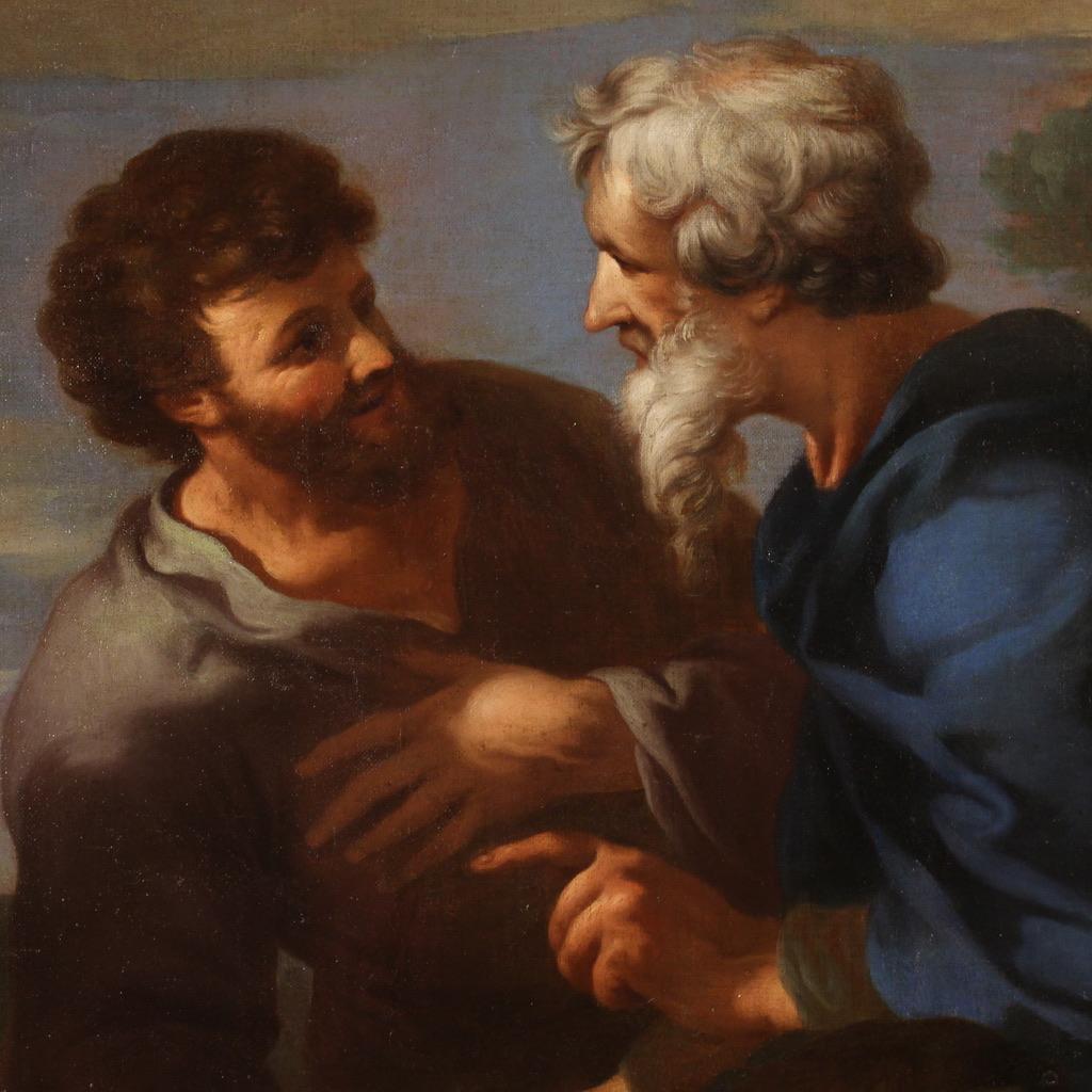 óleo sobre lienzo del siglo XVII Pintura religiosa antigua italiana, 1650 Aceitado en venta