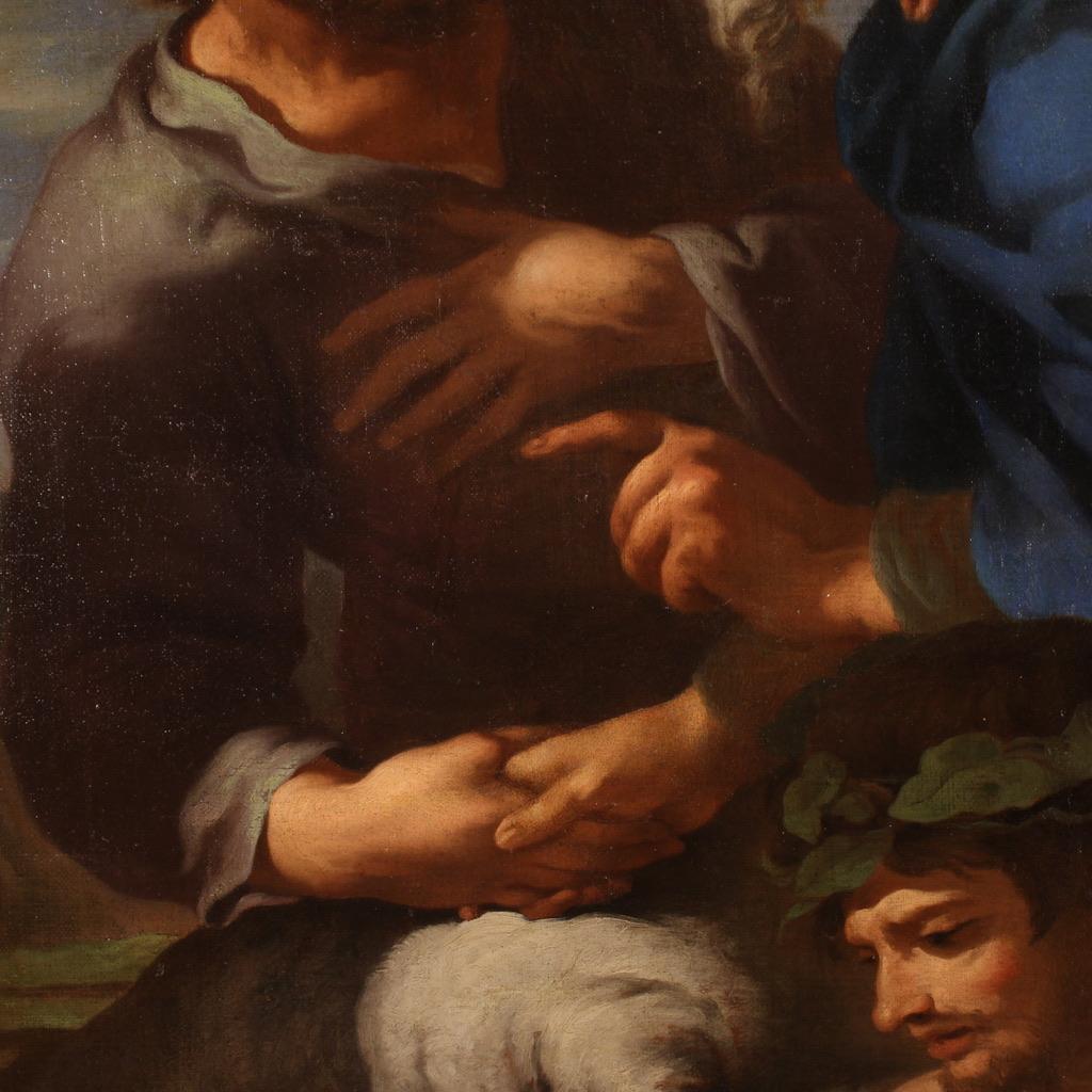 óleo sobre lienzo del siglo XVII Pintura religiosa antigua italiana, 1650 en venta 1