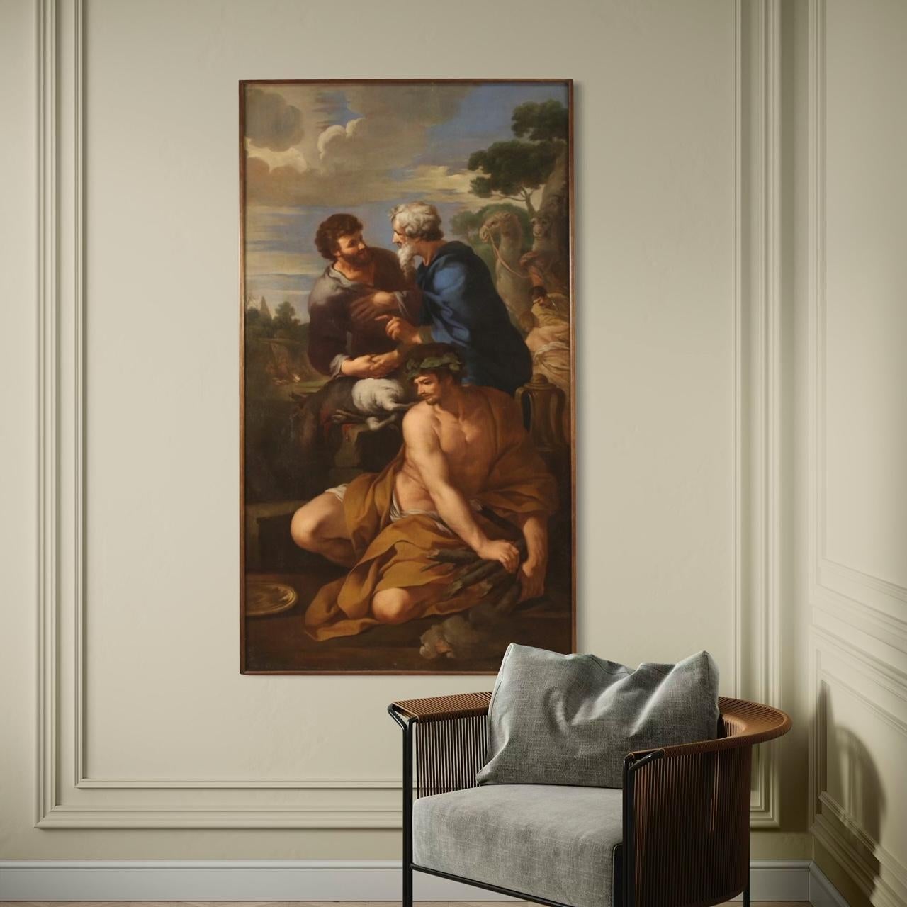óleo sobre lienzo del siglo XVII Pintura religiosa antigua italiana, 1650 en venta 2