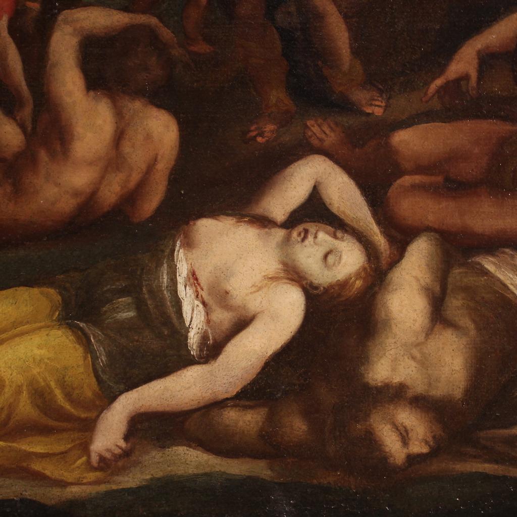17th Century Oil on Canvas Italian Antique Religious Painting, 1670 8