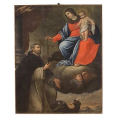 17th Century Oil on Canvas Italian Antique Religious Painting, 1680