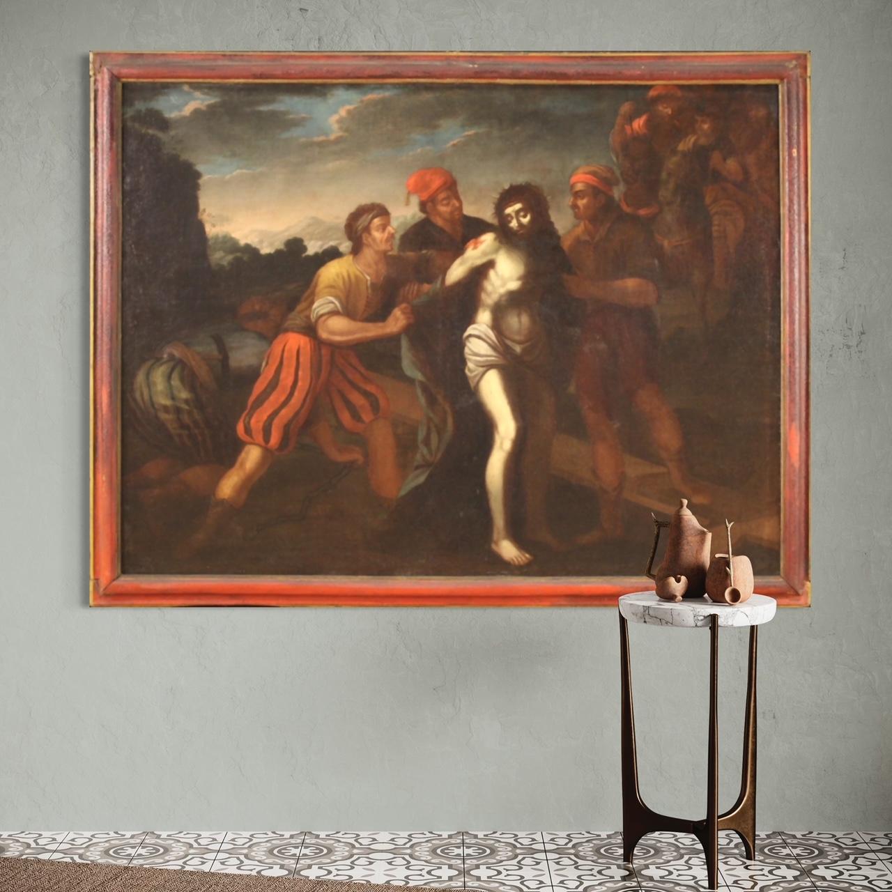 Huile sur toile italienne ancienne du 17ème siècle représentant un Christ, peinture religieuse, 1670 en vente 10