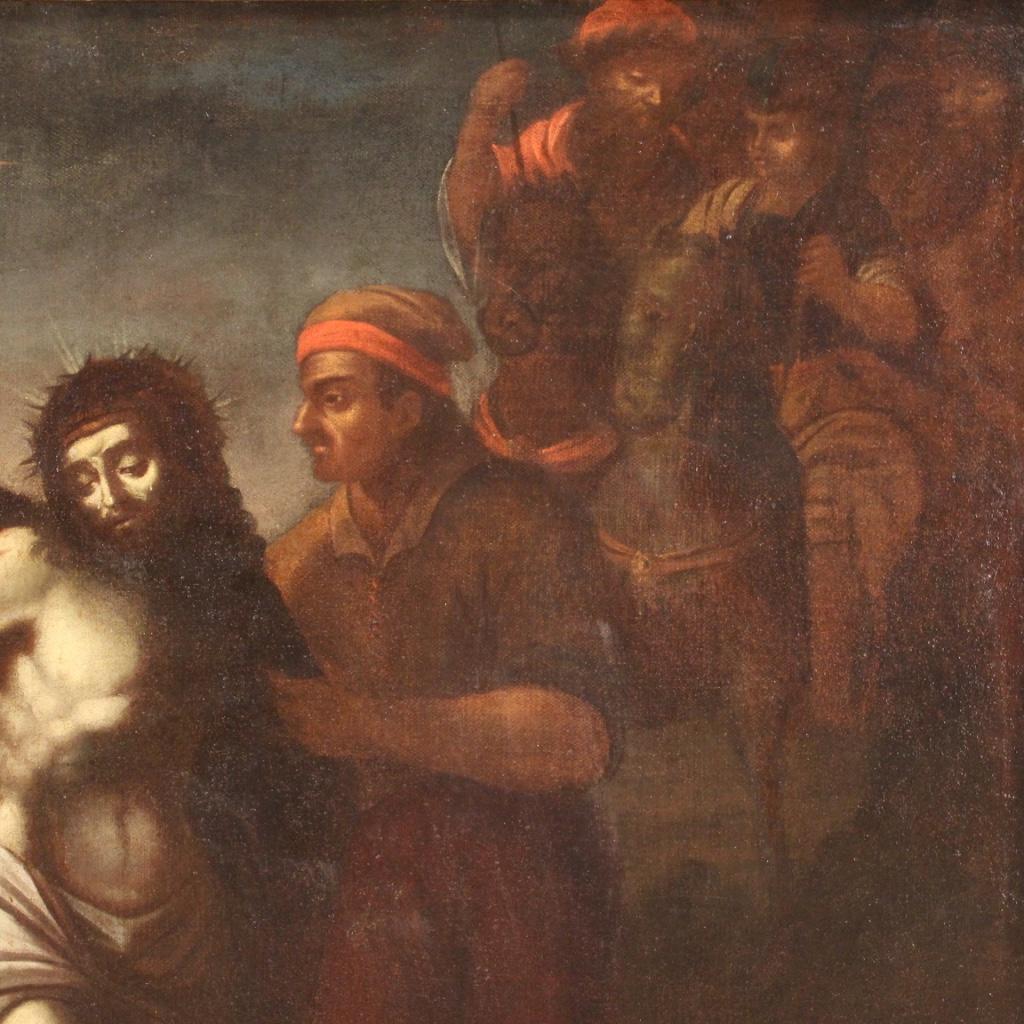 Huile sur toile italienne ancienne du 17ème siècle représentant un Christ, peinture religieuse, 1670 en vente 4