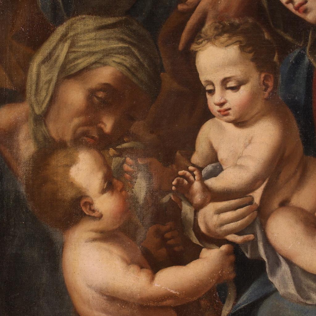 Huile sur toile italienne ancienne du 17ème siècle - Peinture religieuse - Fille Sainte, 1670 7