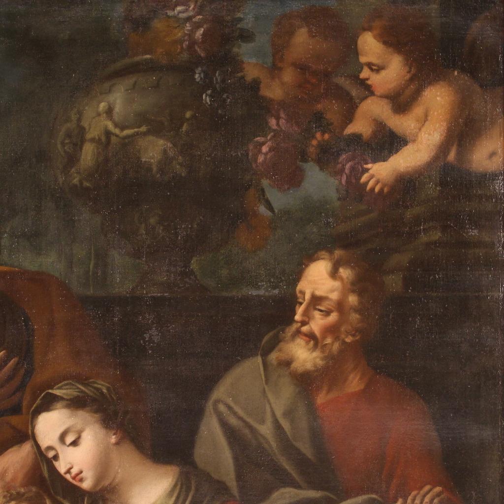 Huile sur toile italienne ancienne du 17ème siècle - Peinture religieuse - Fille Sainte, 1670 Bon état à Vicoforte, Piedmont
