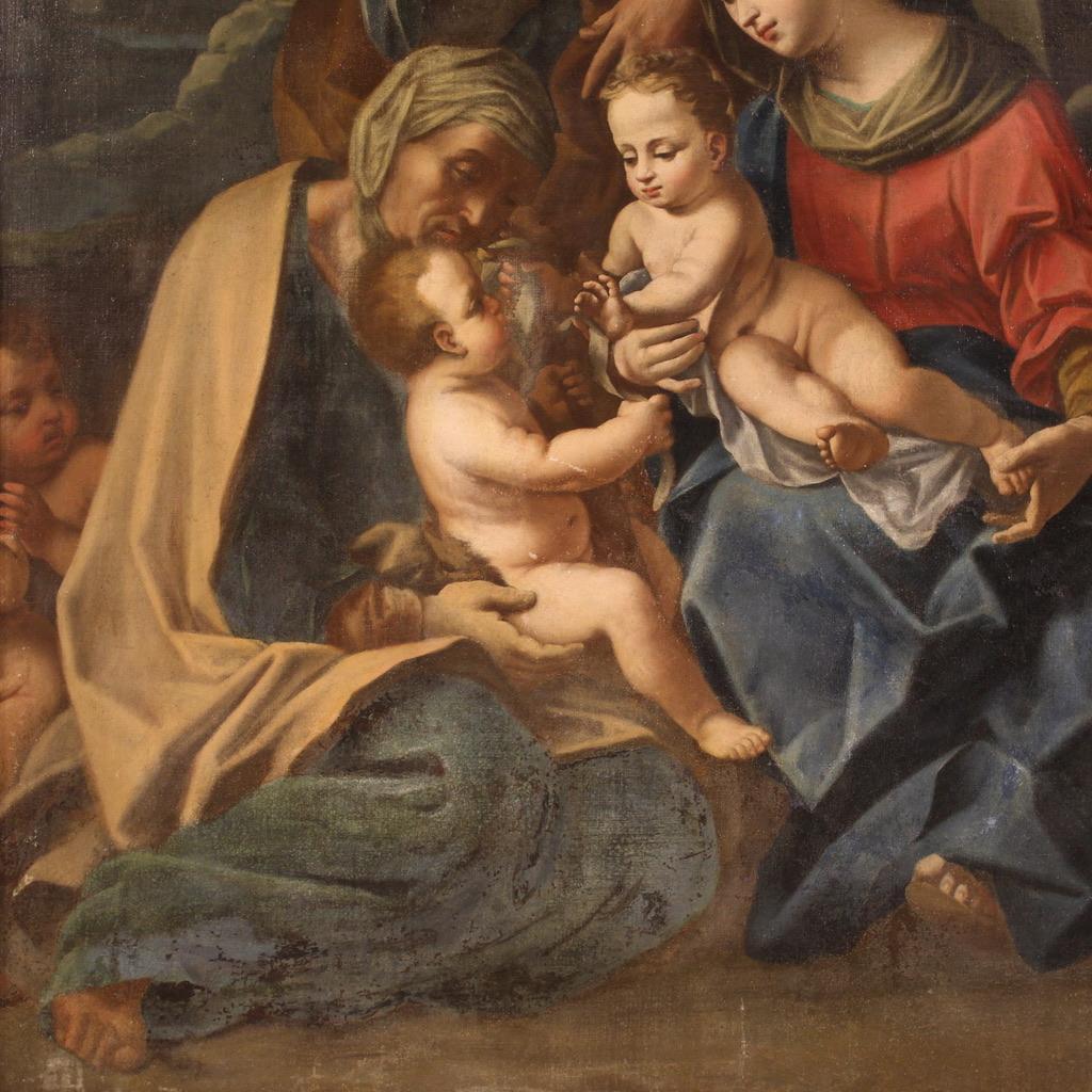 Huile sur toile italienne ancienne du 17ème siècle - Peinture religieuse - Fille Sainte, 1670 3