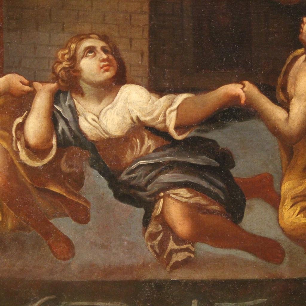 17th Century Oil on Canvas Italian Antique Religious Painting Loreto Miracle 2