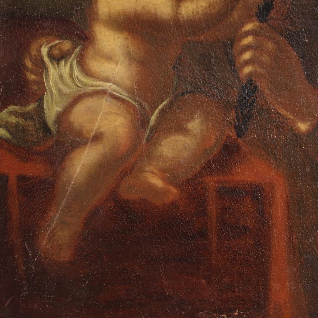 17th Century Oil on Canvas Italian Painting Saint Anthony of Padua, 1650 6