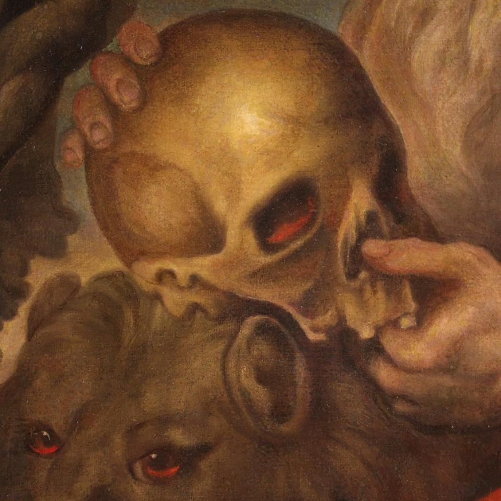 17. Jahrhundert Öl auf Leinwand Italienisch antike religiöse Malerei Saint Jerome, 1670 im Angebot 4