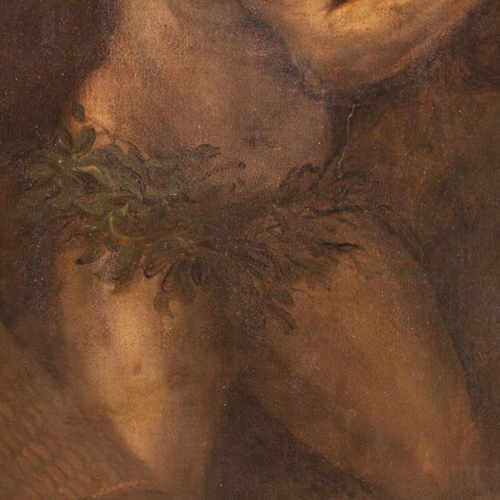 17th Century Oil on Canvas Italian Antique Religious Painting Saint Jerome, 1680 3