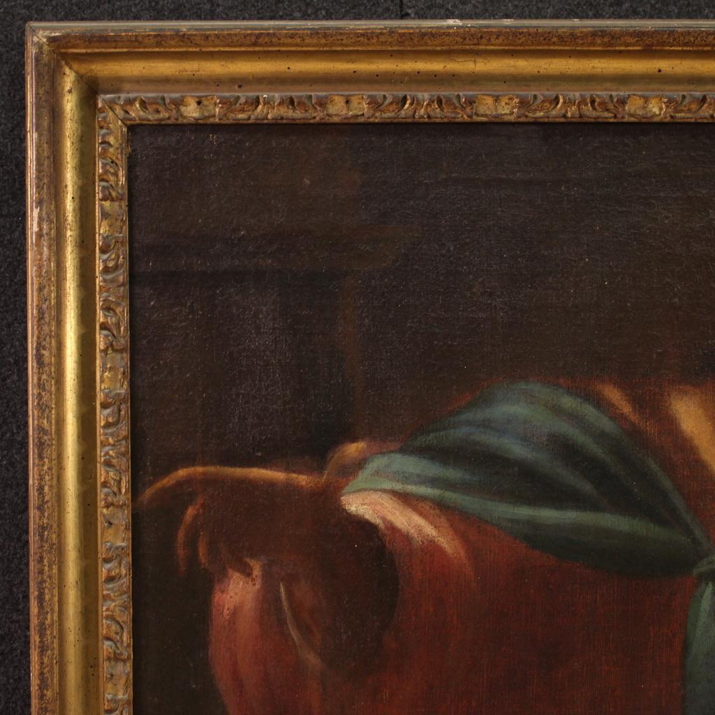 siglo XVII Óleo sobre Lienzo Pintura Religiosa Antigua Italiana El Tributo Dinero en venta 2
