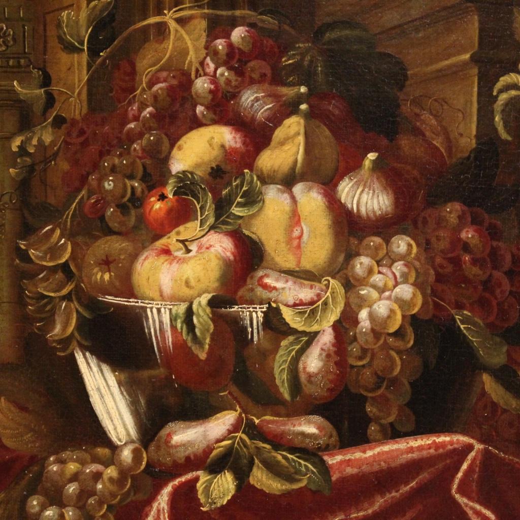 17th Century Oil on Canvas Italian Antique Still Life Painting, 1670 1