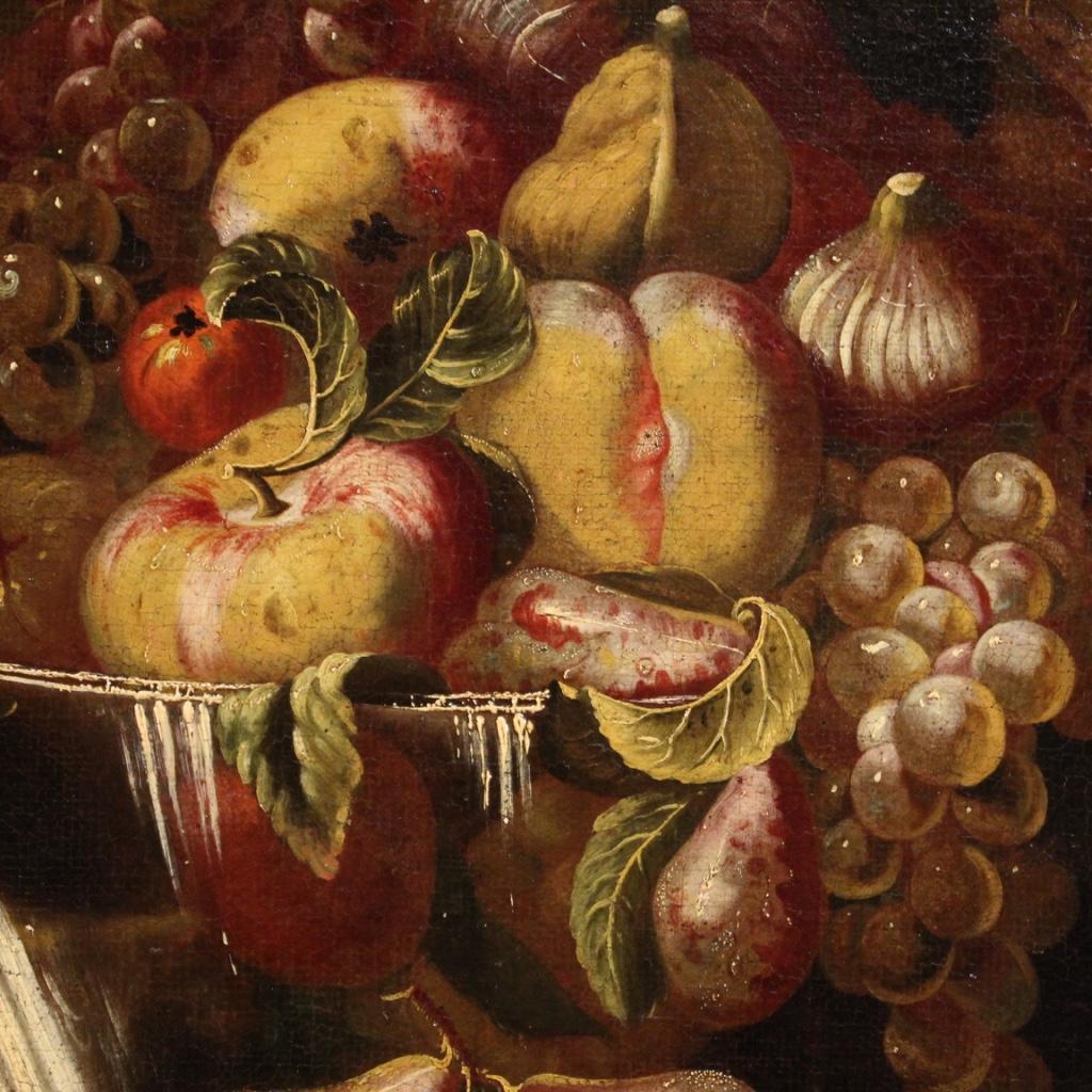 17th Century Oil on Canvas Italian Antique Still Life Painting, 1670 5