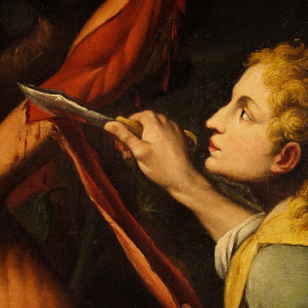 18th Century and Earlier 17th Century Oil on Canvas Italian Apollo That Dazzles Marsyas Painting, 1600