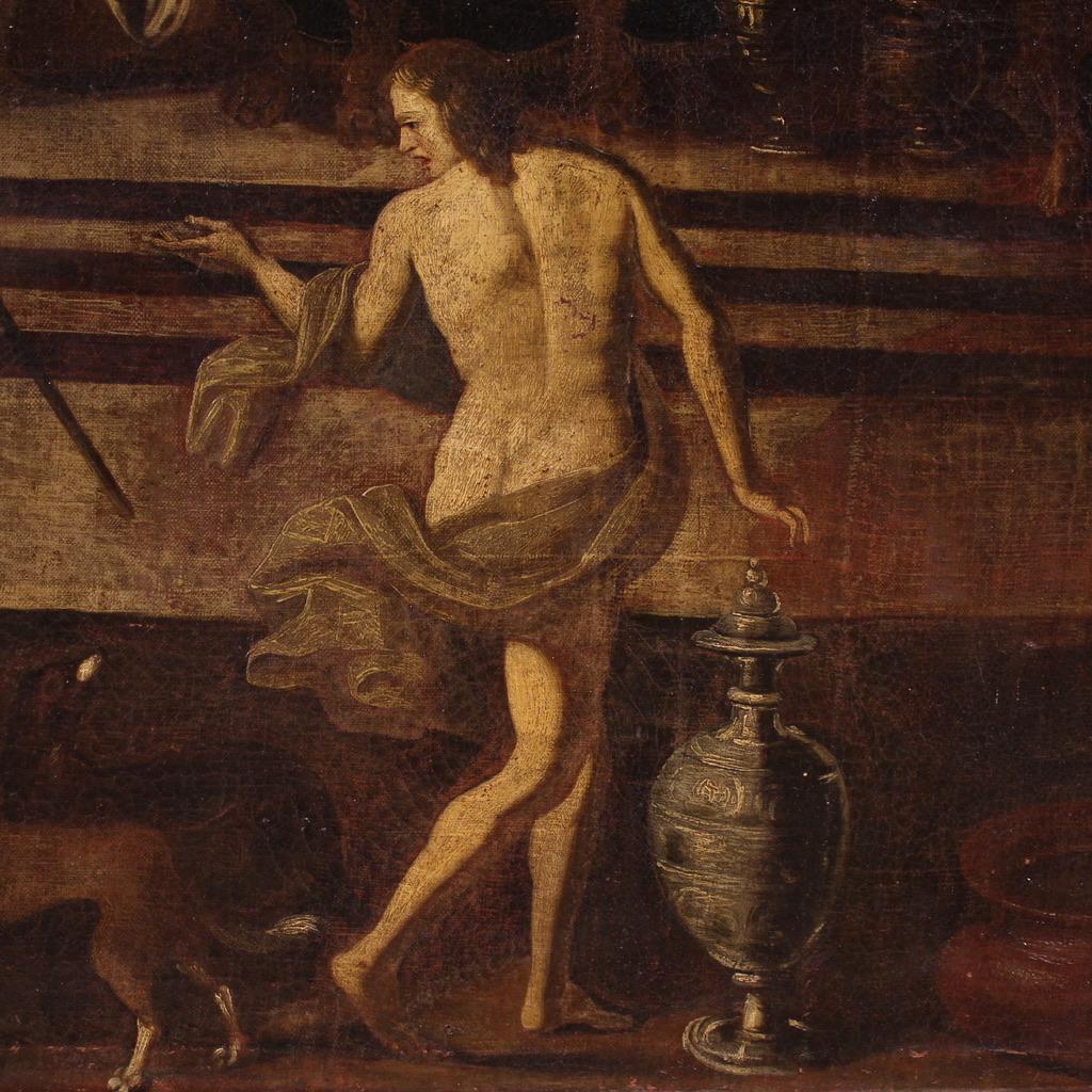 17th century Oil on Canvas Italian Biblical Painting Herod's Banquet, 1650 in vendita 6