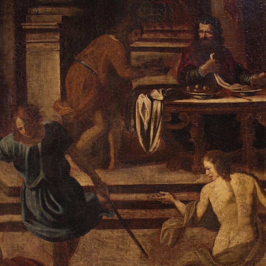 17th century Oil on Canvas Italian Biblical Painting Herod's Banquet, 1650 in vendita 8