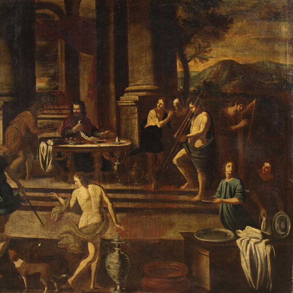 17th century Oil on Canvas Italian Biblical Painting Herod's Banquet, 1650 in vendita 1