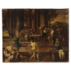 17th century Oil on Canvas Italian Biblical Painting Herod's Banquet, 1650