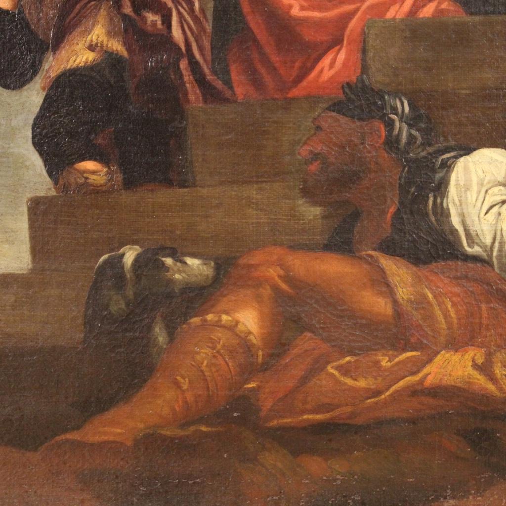 17th Century Oil on Canvas Italian Biblical Painting Repudiation of Vasti, 1670 6