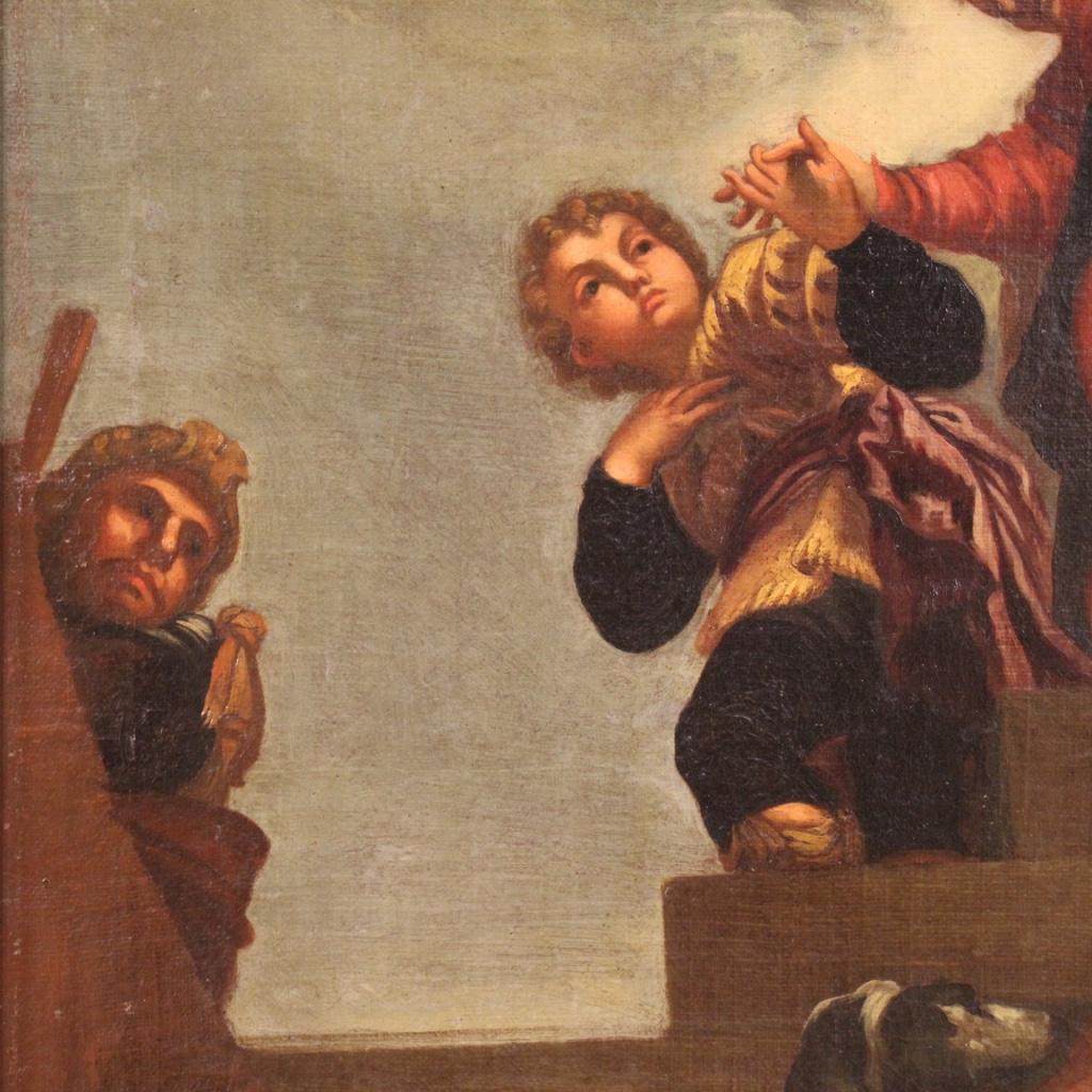 17th Century Oil on Canvas Italian Biblical Painting Repudiation of Vasti, 1670 4