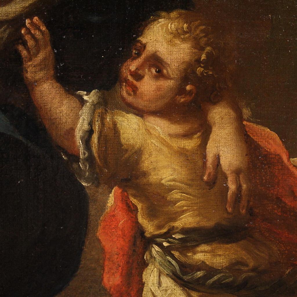 17th Century Oil on Canvas Italian Biblical Painting Tobias And The Angel, 1660 en vente 2