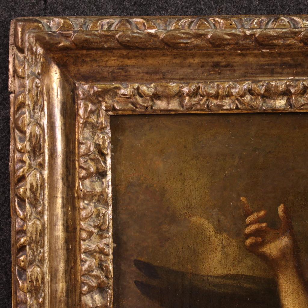 17th Century Oil on Canvas Italian Biblical Painting Tobias And The Angel, 1660 en vente 3