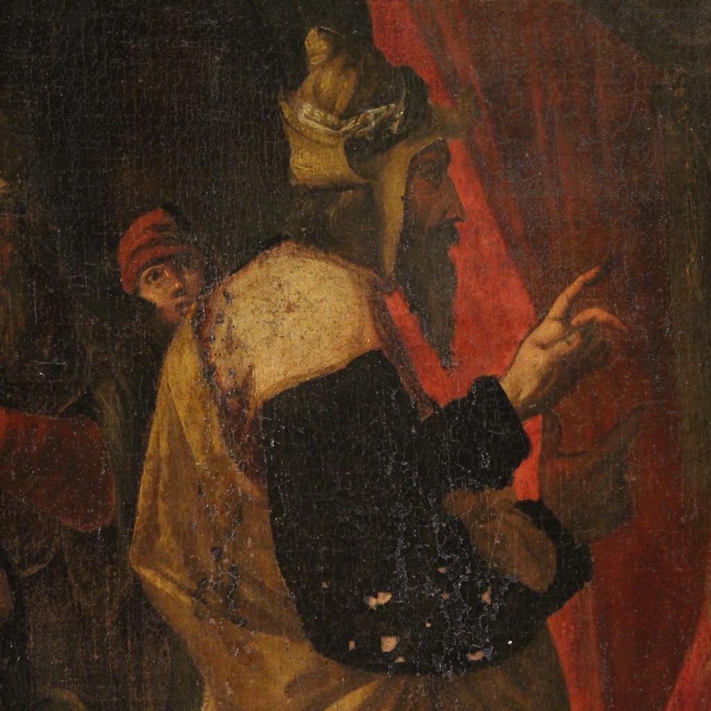 17th Century Oil on Canvas Italian Biblical Scene Painting, 1670 im Angebot 5