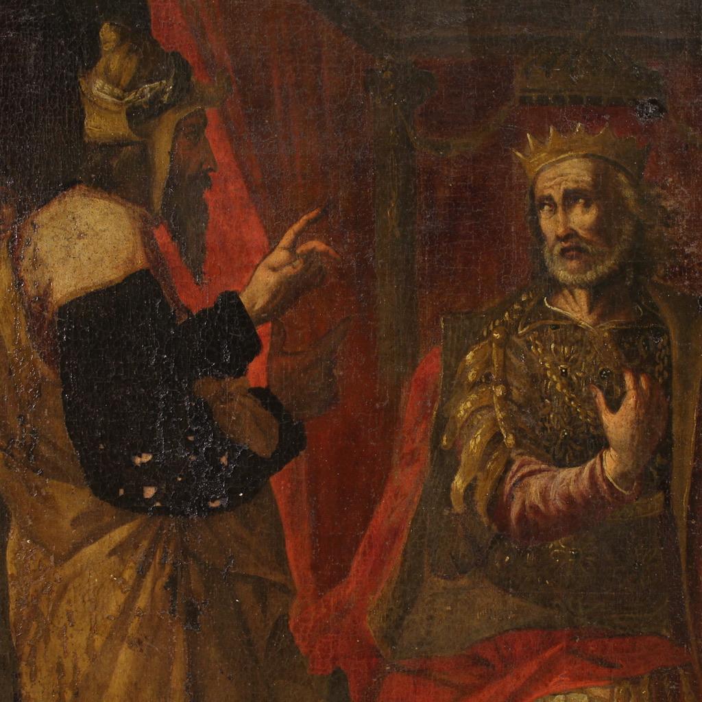 17th Century Oil on Canvas Italian Biblical Scene Painting, 1670 im Angebot 6