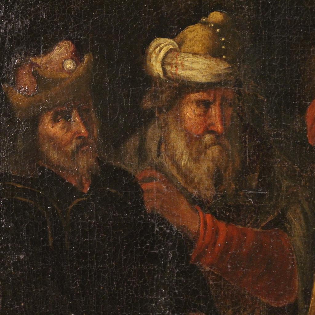 17th Century Oil on Canvas Italian Biblical Scene Painting, 1670 im Angebot 9