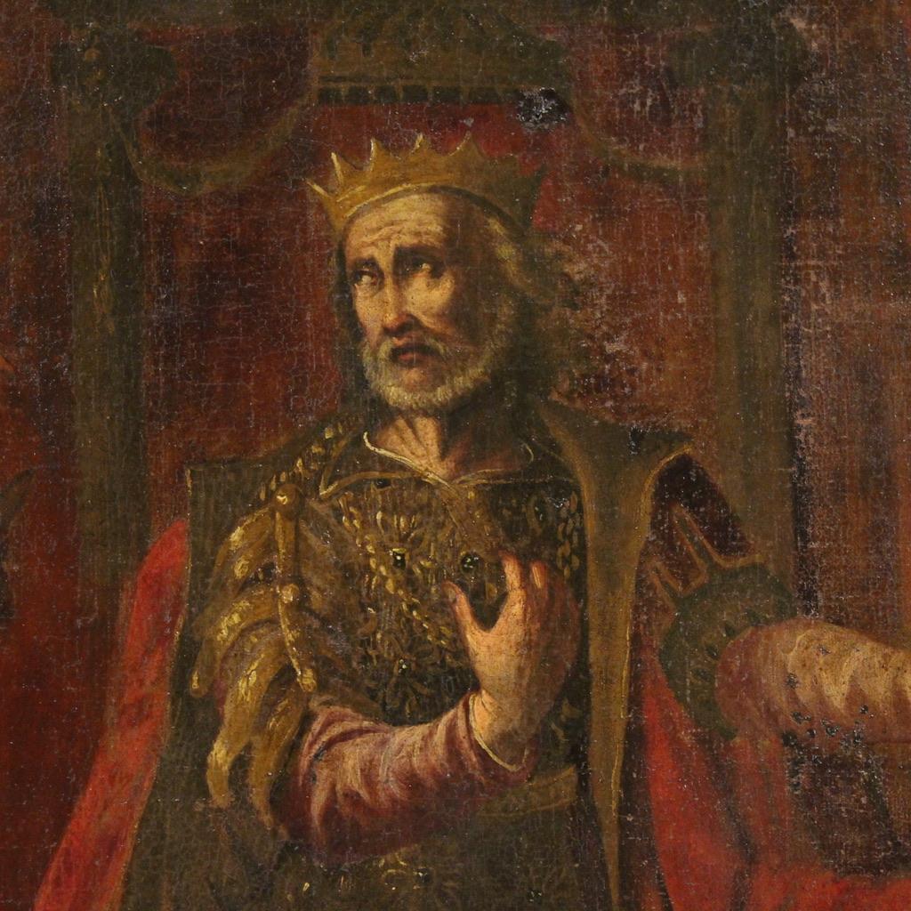 17th Century Oil on Canvas Italian Biblical Scene Painting, 1670 im Angebot 2