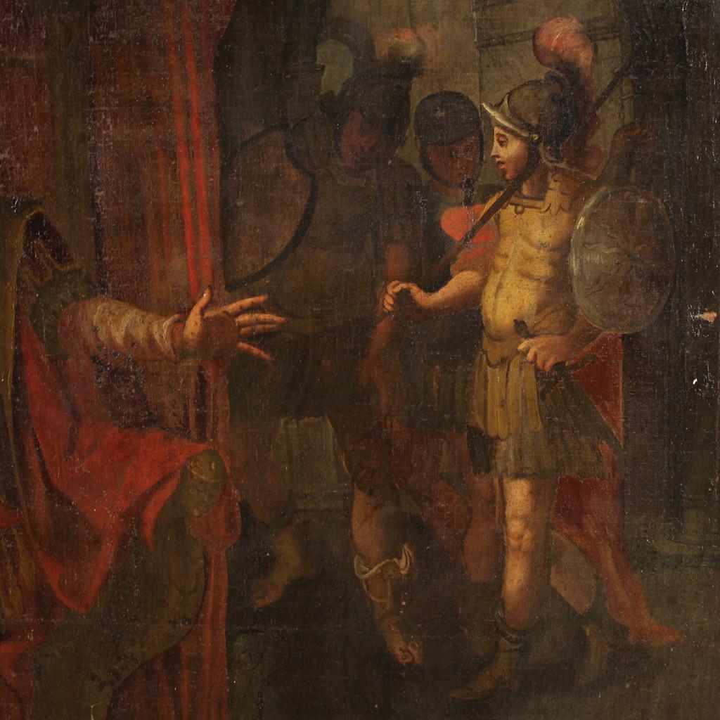 17th Century Oil on Canvas Italian Biblical Scene Painting, 1670 im Angebot 3