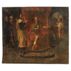 17th Century Oil on Canvas Italian Biblical Scene Painting, 1670