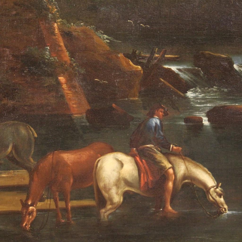 18th Century and Earlier 17th Century Oil on Canvas Italian Landscape Painting, 1670