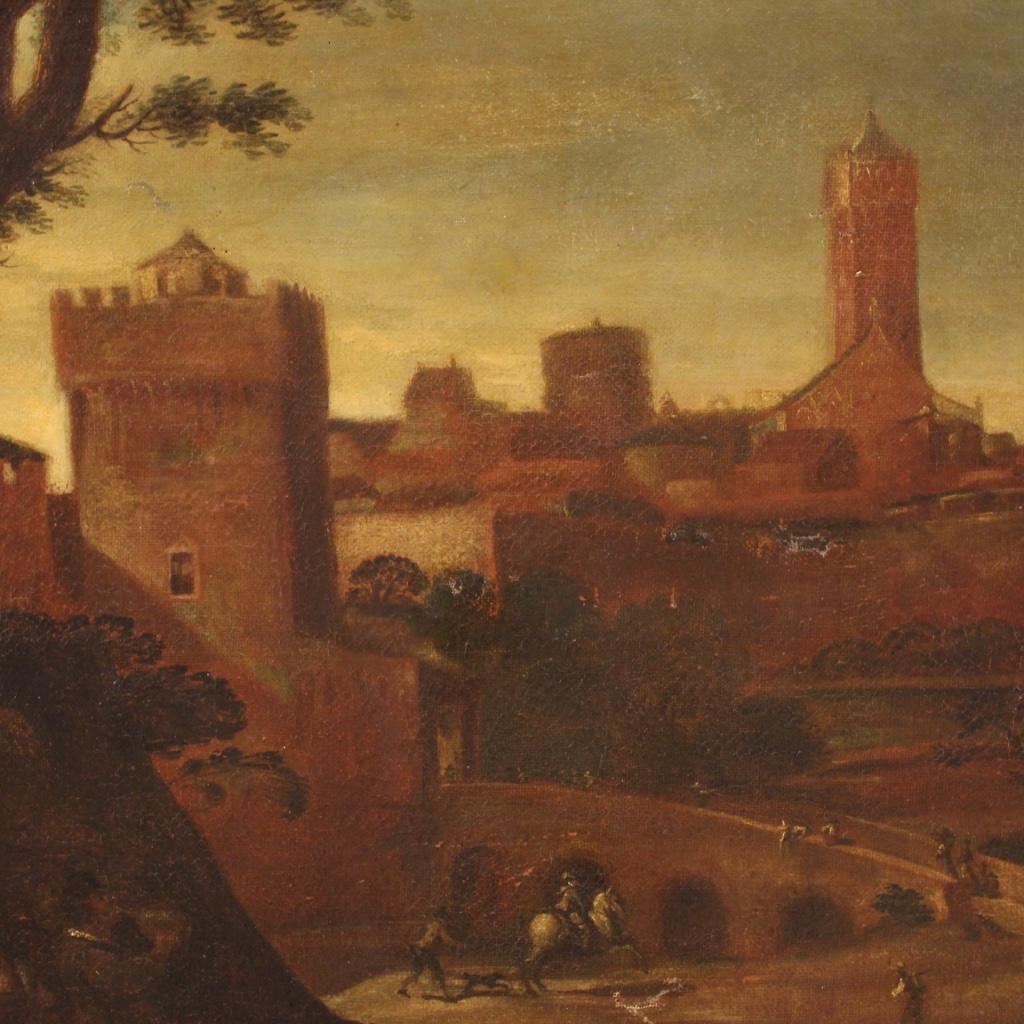 17th Century Oil on Canvas Italian Landscape Painting, 1760 in vendita 7