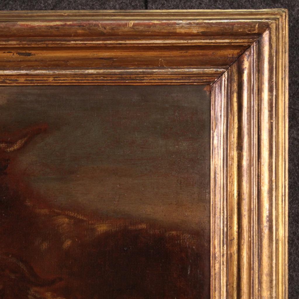 17th Century Oil on Canvas Italian Landscape with Animals Painting, 1680 in vendita 3