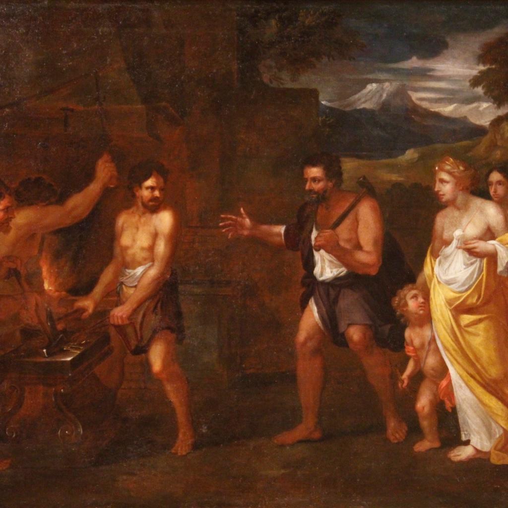 17th Century Oil on Canvas Italian Mythological Painting, 1670