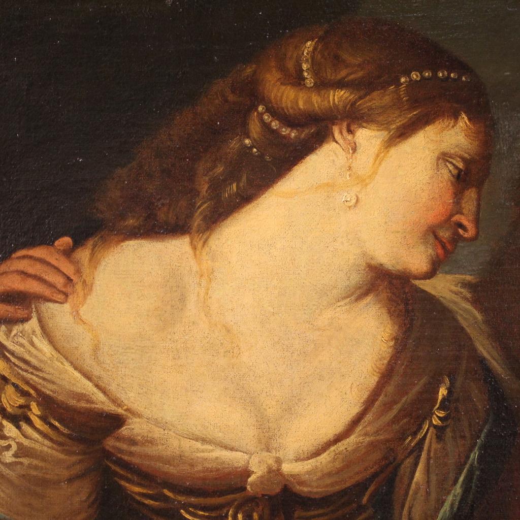 17th Century, Oil on Canvas Italian Mythological Painting Female Character, 1680 7