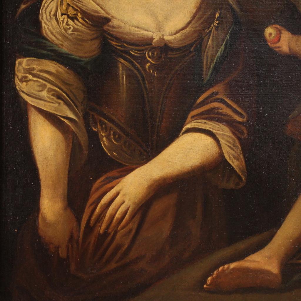 17th Century, Oil on Canvas Italian Mythological Painting Female Character, 1680 9