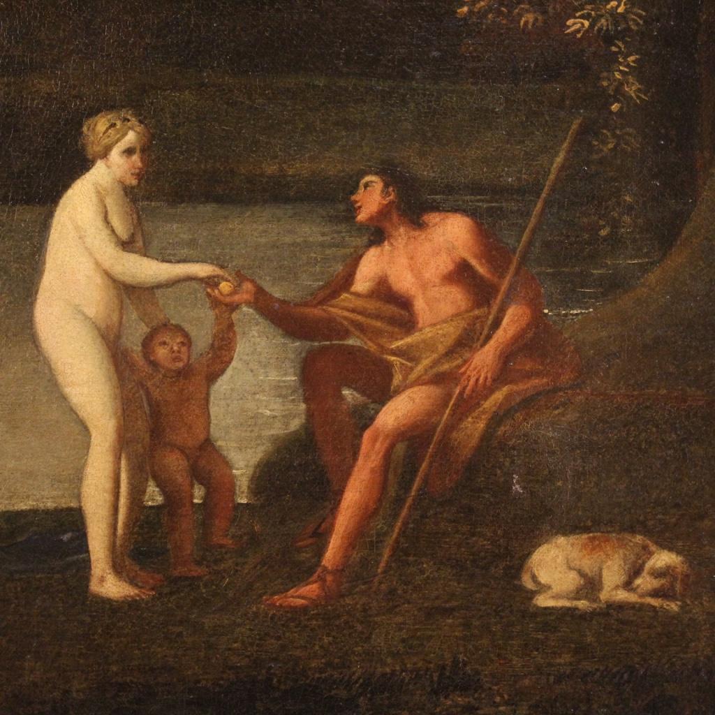 17th Century Oil on Canvas Italian Mythological Painting Judgment of Paris, 1670 1