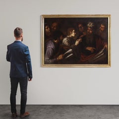 17th Century Oil on Canvas Italian Painting Christ among the Doctors, 1660