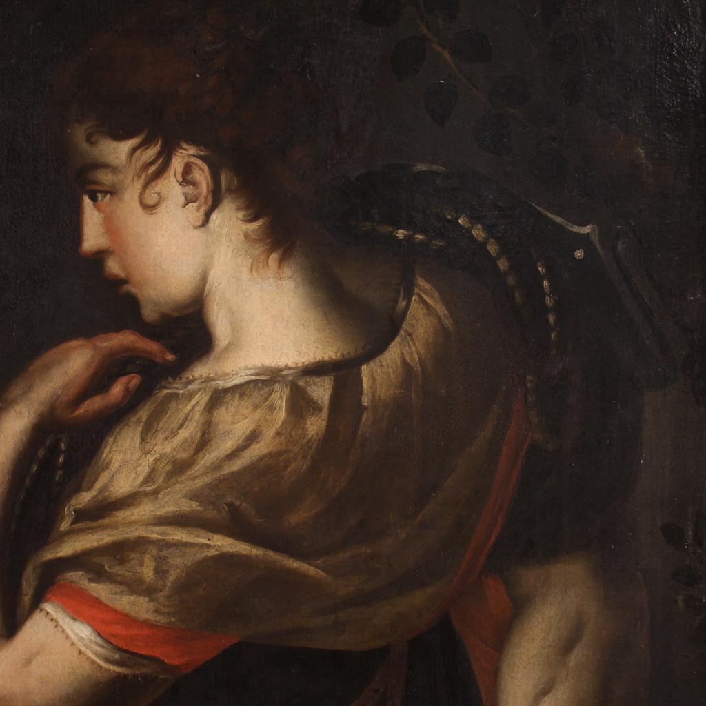 huile sur toile du 17e siècle Peinture italienne Le Christ et la Samaritaine, 1670 10