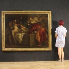 Huile sur toile du 19ème siècle - Exposition de peinture italienne dans le cimetière, 1820