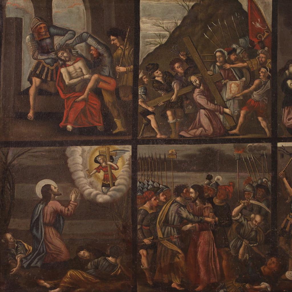 17th Century Oil on Canvas Italian Painting episodes from the life of Jesus 1