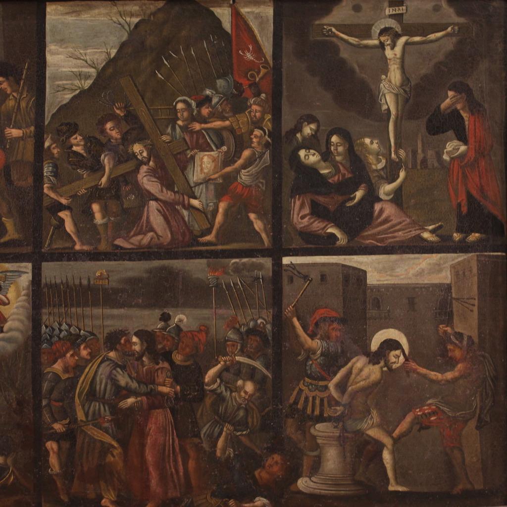 17th Century Oil on Canvas Italian Painting episodes from the life of Jesus 2