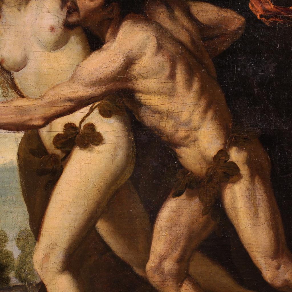 17th Century Oil on Canvas Italian Painting Expulsion of Adam and Eve im Angebot 5