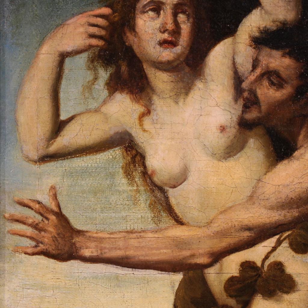 17th Century Oil on Canvas Italian Painting Expulsion of Adam and Eve im Angebot 8