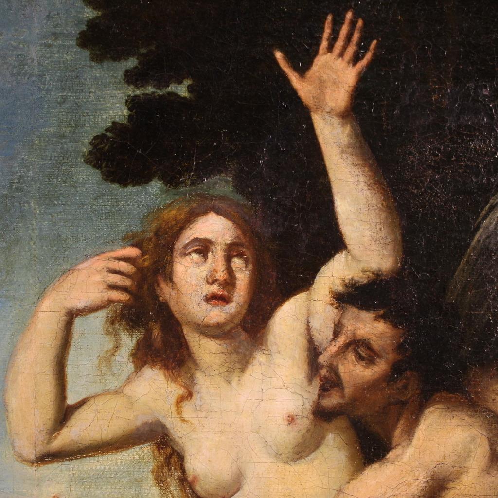 17th Century Oil on Canvas Italian Painting Expulsion of Adam and Eve (Leinwand) im Angebot