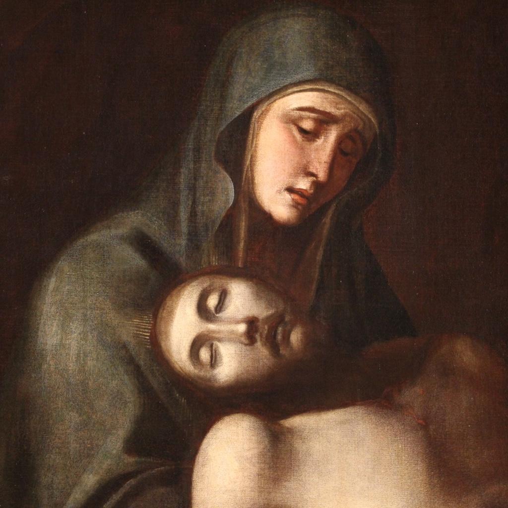 17th Century Oil on Canvas Italian Painting Lamentation over the Dead ...