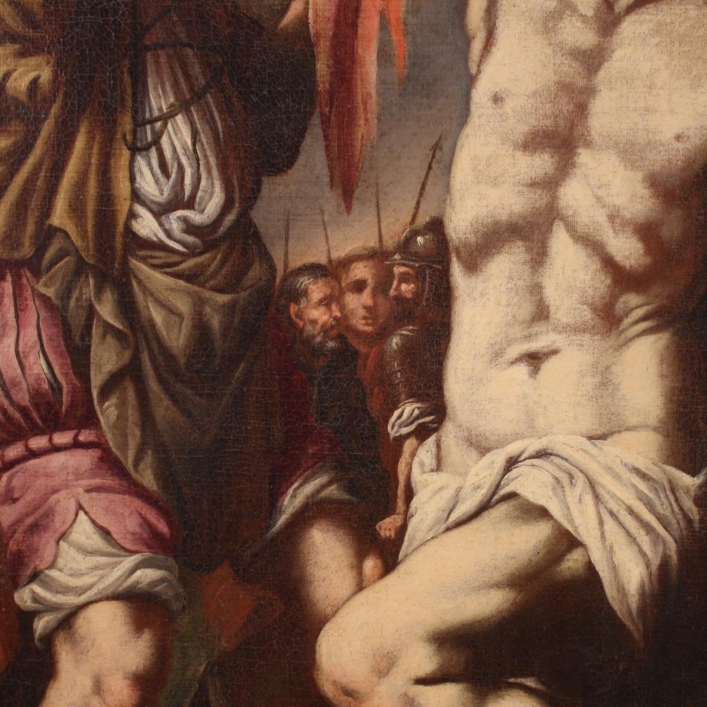 17. Jahrhundert Öl auf Leinwand Italienisches Gemälde Martyrium des Heiligen Bartholomäus 5